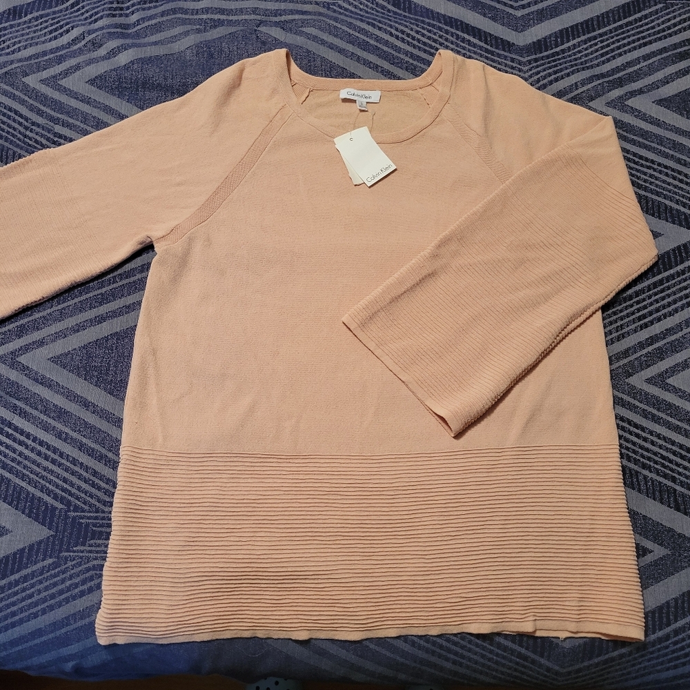 Women's Calvin Klein, Wide Sleeve Sweater, Pink, Large